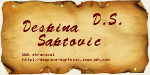 Despina Šaptović vizit kartica